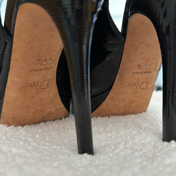Dior patent leather peeptoe platform pumps, size 39.5 (U.S. 9) - Picture 4 of 6